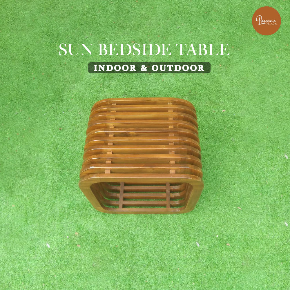 โต๊ะข้างไม้สัก PAREENA DECOR รุ่น BST-001 ขนาด 41X50X50 ซม. สีไม้ธรรมชาติ_1